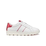 Geox Spherica ECUB 1 Woman's Sneaker White 36 Active Chic Breathable Cushioned Coated Leather Metallic Effect Modern Innovative Design - Geox