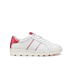 Geox Spherica ECUB 1 Woman's Sneaker White 36 Active Chic Breathable Cushioned Coated Leather Metallic Effect Modern Innovative Design