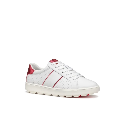Geox Spherica ECUB-1 Woman's Sneakers White 40 Breathable Cushioned Coated Leather Metallic Effect Active Chic Style Fashionable Modern Design Lightweight Comfortable Shoes - Image 6