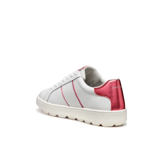 Geox Spherica ECUB-1 Woman's Sneaker in White, Size 39: Breathable, Cushioned, Metallic Leather Effect, Modern Active-Chic Design for Women - Image 8