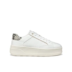 Geox Spherica ECUB-2 Women's Slip On Sneakers White Python Print Leather Effect Cushioned Lightweight Casual Shoes Size 41
