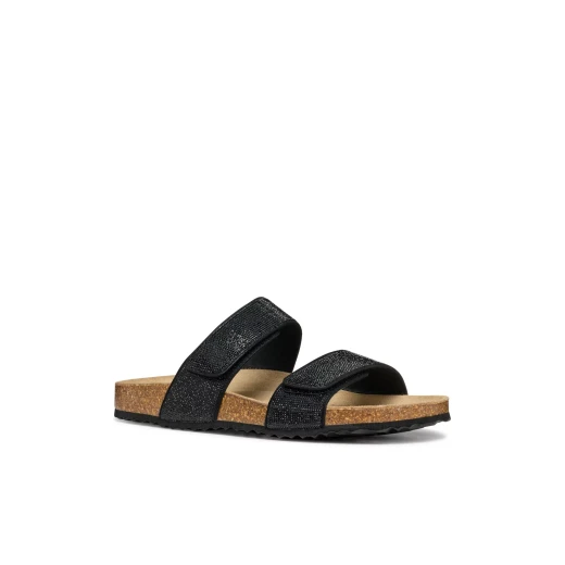 Geox Brionia R Woman's Breathable 2-Band Sandal with Glittery Microfibre Upper Perfect for City Outfits Size 38 Black D55Y3D.0001X.C9999 Comfortable and Stylish - Brionia - Image 12