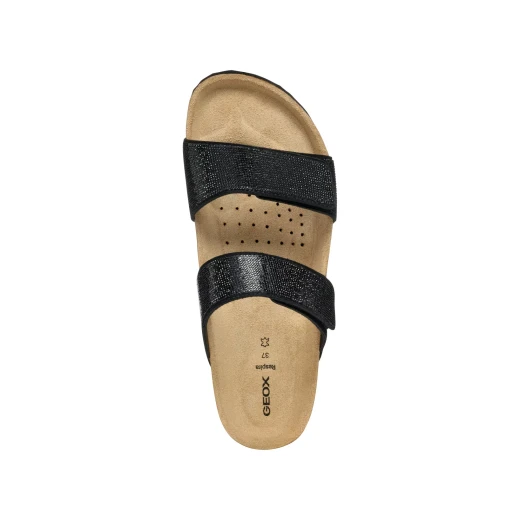 Geox Brionia R Woman's Breathable 2-Band Sandal with Glittery Microfibre Upper Perfect for City Outfits Size 38 Black D55Y3D.0001X.C9999 Comfortable and Stylish - Brionia - Image 9