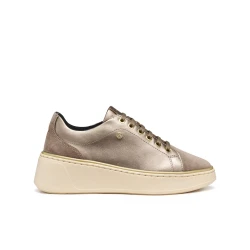 Sunnetty Woman Taupe Sneakers Size 37 Breathable Comfortable Pearlescent Leather Effect Suede Casual Leisuretime Outfits Perfect Fit