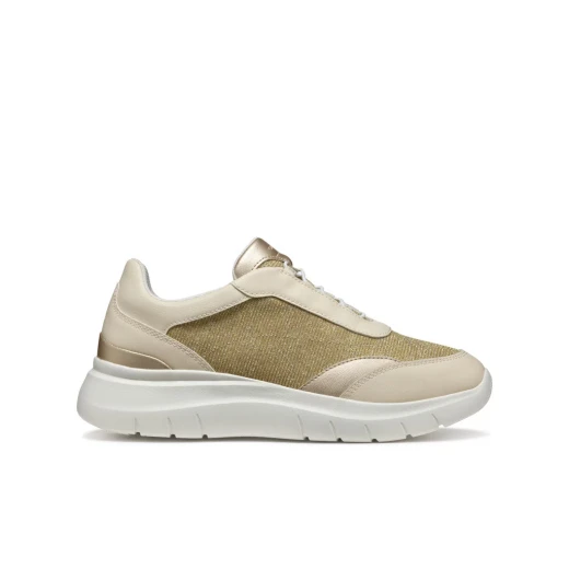 Plummery Woman Breathable Metallic Sneaker Light Gold 36 Ultra Lightweight Running Shoe Design Comfortable for Warm Weather Fashion 2024 - Geox - Image 2