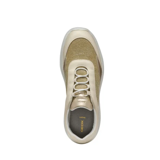 Plummery Woman Breathable Metallic Sneaker Light Gold 36 Ultra Lightweight Running Shoe Design Comfortable for Warm Weather Fashion 2024 - Geox - Image 4