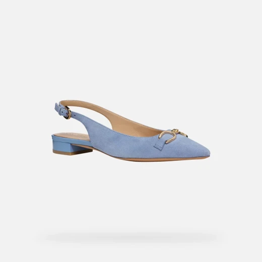 Giselda15 Woman's Blue Suede Slingback Ballet Flats with Adjustable Strap and Metal Embellishment, Size 40, Lightweight and Breathable Design - Giselda - Image 12