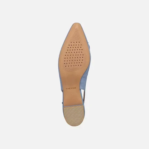 Geox Giselda 15 Women's Blue Slingback Ballet Flats with Adjustable Strap and Breathable Suede Upper, Size 38, Featuring a Gleaming Metal Embellishment for Formal Wear - Geox - Image 5