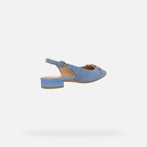 Geox Giselda 15 Women's Blue Slingback Ballet Flats with Adjustable Strap and Breathable Suede Upper, Size 38, Featuring a Gleaming Metal Embellishment for Formal Wear - Geox - Image 7