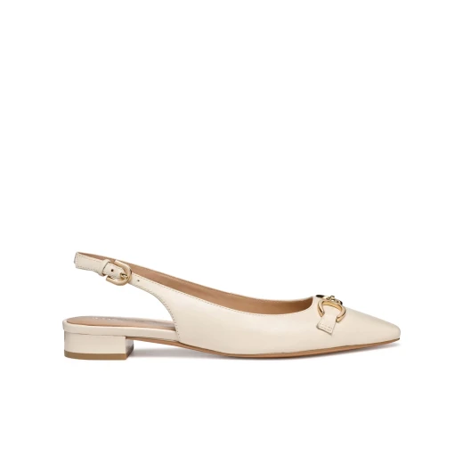 Geox Giselda 15 Women's Slingback Ballet Flats in Papyrus Color Size 37 Featuring Adjustable Strap, Metal Embellishment, Low Heel, Lightweight and Breathable Design - Geox - Image 11