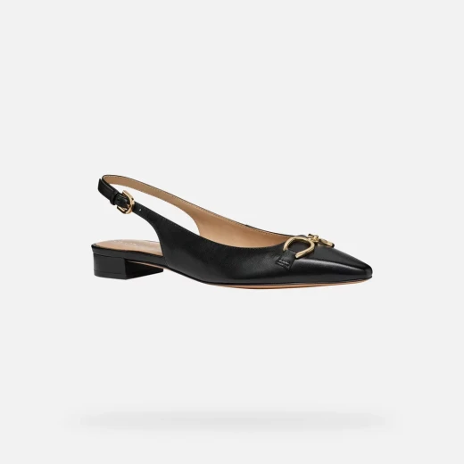 Giselda15 Woman's Black Slingback Ballet Flats with Adjustable Strap and Metal Embellishment, Nappa Leather Upper, Low Heel, Breathable Structure, Size 37 - Giselda15 - Image 12