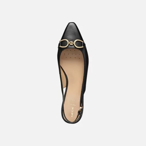Giselda15 Woman's Black Slingback Ballet Flats with Adjustable Strap and Metal Embellishment, Nappa Leather Upper, Low Heel, Breathable Structure, Size 37 - Giselda15 - Image 9