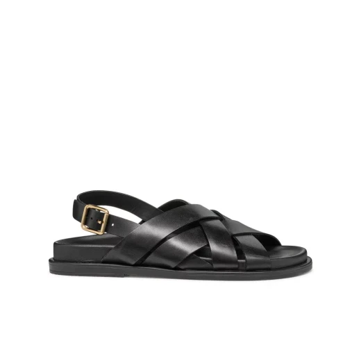 Adelash Woman Sandals Black Leather Size 36 Comfortable Breathable Urban Sandal for Everyday Wear D55YWA.00043.C9999 - Geox - Image 2