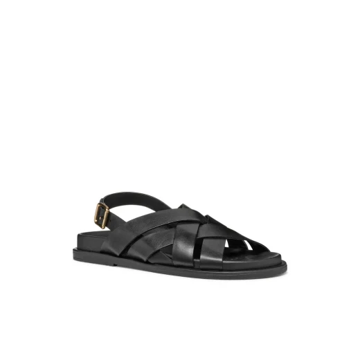 Adelash Woman Sandals Black Leather Size 39 Comfortable Breathable Urban Sandal for Everyday Wear Crafted from Supple Plain Leather Contemporary Charm - Geox - Image 6