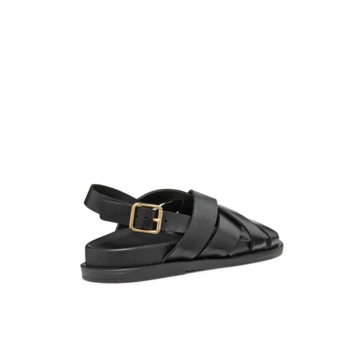 Adelash Woman Sandals Black Leather Size 39 Comfortable Breathable Urban Sandal for Everyday Wear Crafted from Supple Plain Leather Contemporary Charm - Geox - Image 7