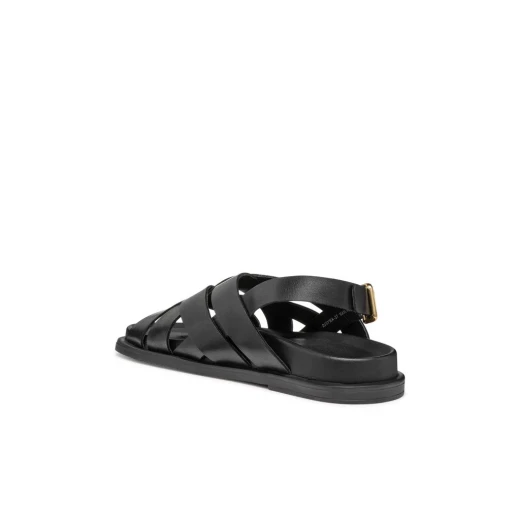 Adelash Woman Sandals Black Leather Size 39 Comfortable Breathable Urban Sandal for Everyday Wear Crafted from Supple Plain Leather Contemporary Charm - Geox - Image 8