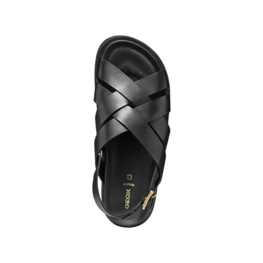 Adelash Woman Sandals Black Leather Size 36 Comfortable Breathable Urban Sandal for Everyday Wear D55YWA.00043.C9999 - Geox - Image 9