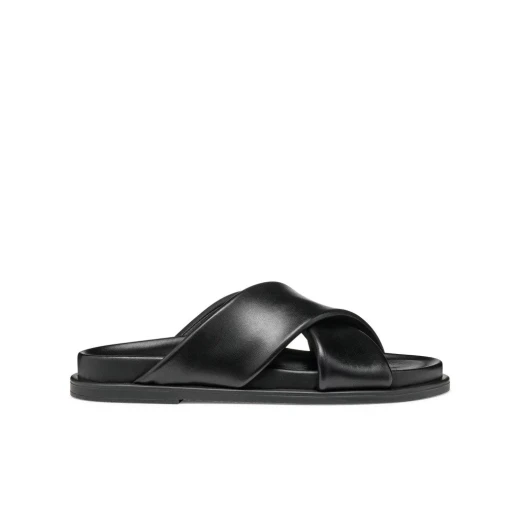 Adelash Woman Flat Sandals in Black, Size 36, Featuring Woven Straps and Crafted from Soft Nappa Leather, Ideal for Everyday Wear, Comfortable Design - Geox - Image 3