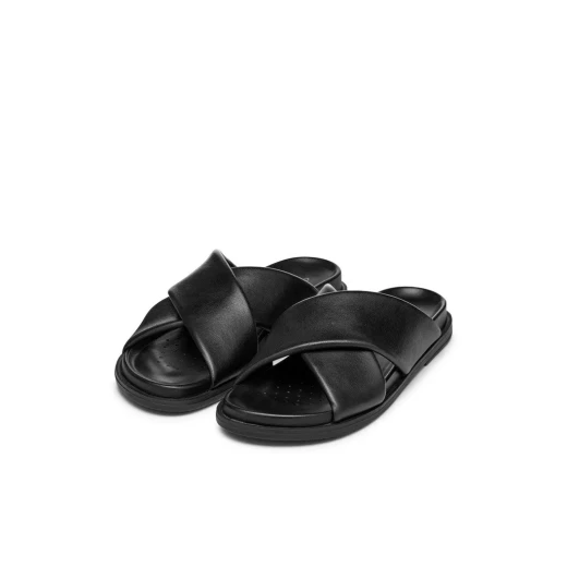 Adelash Woman Flat Sandals Woven Straps Black Nappa Leather Size 38 - Image 8