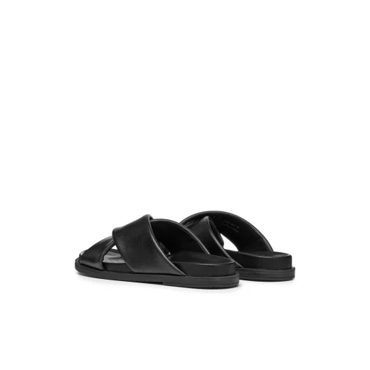 Adelash Woman Black Flat Sandals with Woven Straps for Women, Size 41. Comfortable Nappa Leather Design for Everyday Wear, Item Code D55YWB.000TU.C9999, Contemporary Style - Geox - Image 9