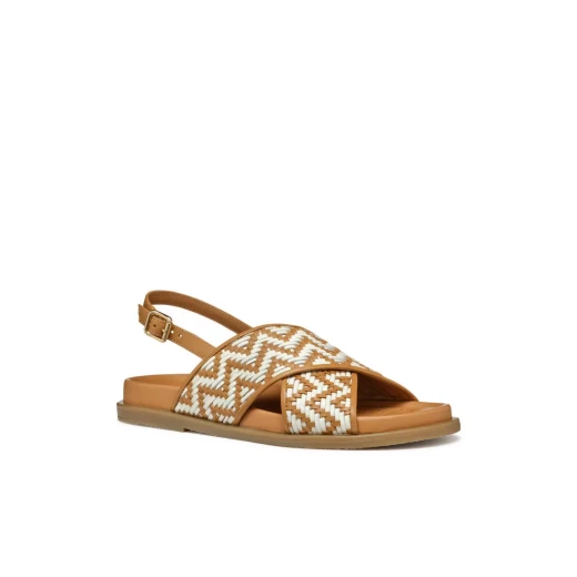 Adelash Woman Flat Sandals Camel Leather 40 Comfortable Breathable - Geox - Image 10