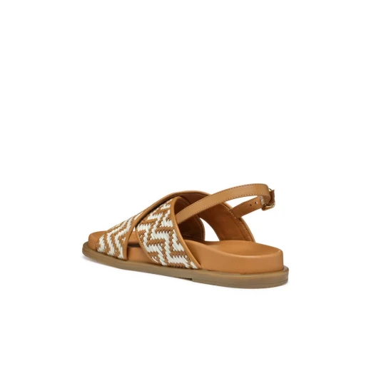 Adelash Woman Flat Sandals Camel Leather Shiny Upper 37 European Size Comfortable Breathable for City Routine Off Duty Style - Adelash - Image 5