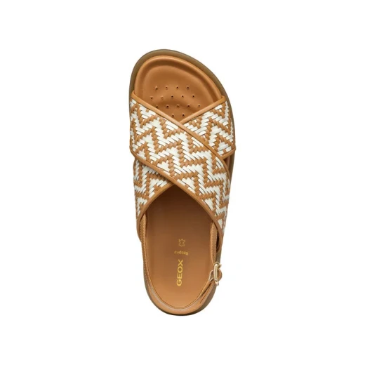 Adelash Woman Flat Sandals Camel Leather 40 Comfortable Breathable - Geox - Image 7