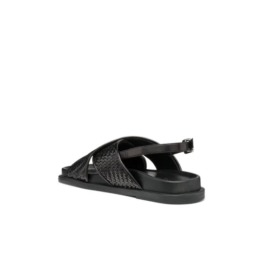 Adelash Woman Flat Sandals in Black Shiny Leather with Breathable Design, Perfect for City Wear and Off Duty Pursuits. Size 41, SKU D55YWE.000TC.C9999. - Image 8