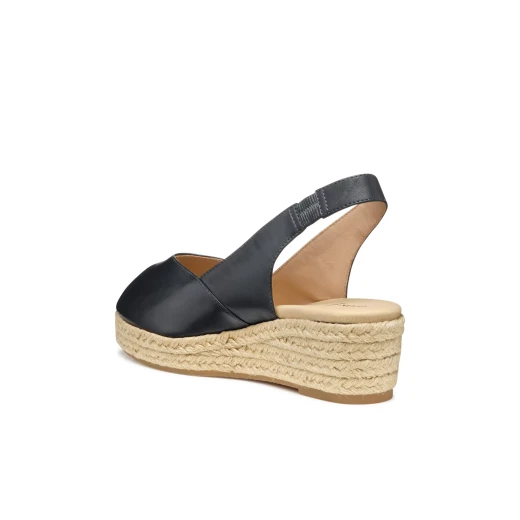 Geox Iberide Woman Espadrille Wedge Sandals in Navy, Crafted from Supple Nappa Leather, Designed for Summery City Styling, Breathable Comfort, Size 36 - Geox - Image 3