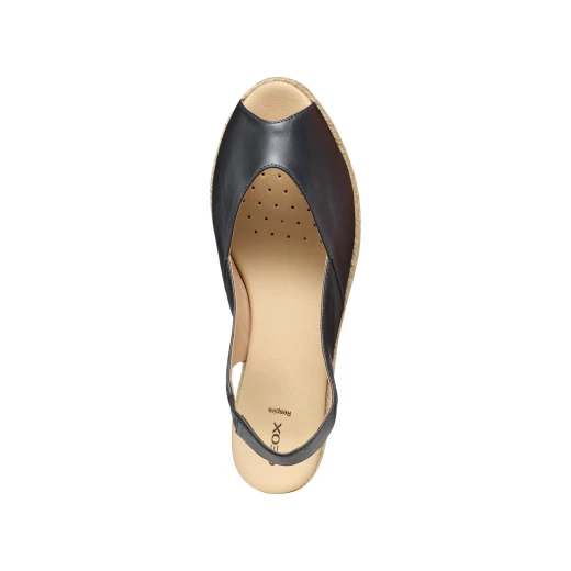 Geox Iberide Woman Espadrille Wedge Sandals in Navy, Size 40, Crafted from Supple Nappa Leather for Summery City Styling, Offering Comfort and Breathability for Everyday Wear - Geox - Image 4