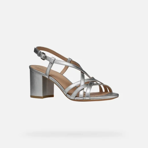 Virnilisa 65 S Women's Sandals Silver Metallic Leather Block Heel Size 38 Comfortable Breathable Lightweight Perfect for Everyday City Wear Elevate Any Look D55YZB.000Y2.C1007 - Virnilisa - Image 4