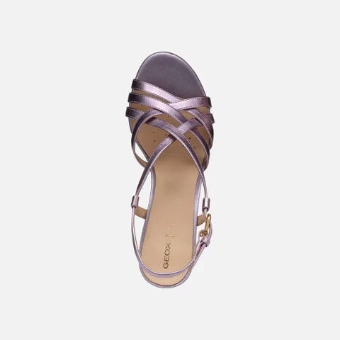 Geox Virnilisa 65 S Women's Sandals Metallic Leather Lilac Color Block Heel Breathable Lightweight 39 City Engagement Everyday Wear Stylish Fashionable D55YZB.000Y2.C8020 - Virnilisa - Image 6
