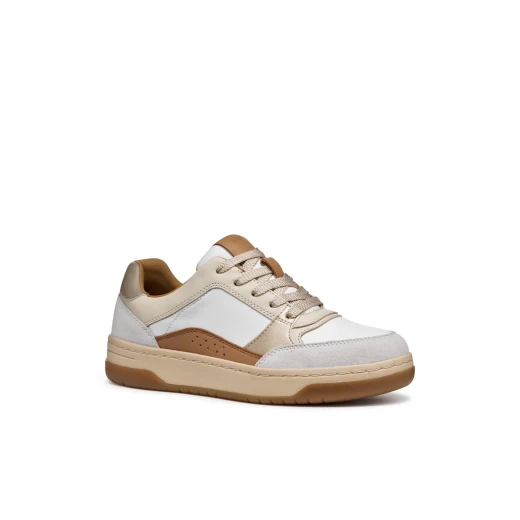 Sedral Court Woman Sneaker in White, Stylish Nappa Leather and Suede Detailing for Women, Perfect for City Wear, Available in Size 36 - Geox - Image 3