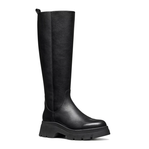 Pluette Woman Boot with Chunky Sole in Black Leather Effect and Tumbled Leather, Size 38, Contemporary City Style - Pluette - Image 3