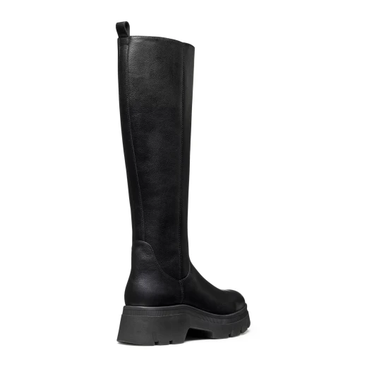 Pluette Woman's Chunky Boot Black Leather Effect Tumbled Leather 36 Perfect for City Outfits - Geox - Image 4