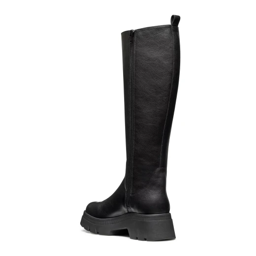 Pluette Woman's Modern Chunky Boot in Black, Size 39: Stylish Leather-Effect and Tumbled Leather Combination for Everyday City Wear, Item D565ME.05446.C9999 - Pluette - Image 5