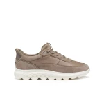 Geox Spherica Plus Woman Taupe Sneakers Size 36 Featuring Fast In Technology for Easy Entry, Nappa Leather and Suede Detailing, Cushioned and Comfortable Design - Geox