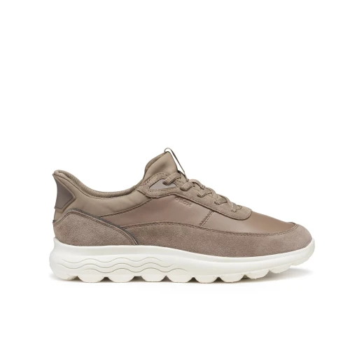 Geox Spherica Plus Woman Taupe Sneakers Size 36 Featuring Fast In Technology for Easy Entry, Nappa Leather and Suede Detailing, Cushioned and Comfortable Design - Geox - Image 2