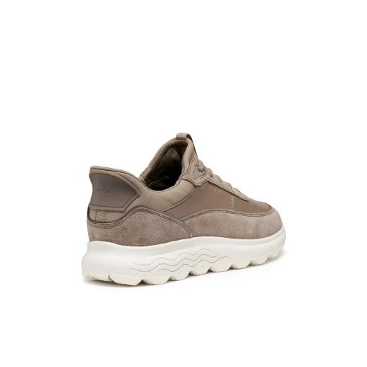 Geox Spherica Plus Woman Sneaker Taupe 41 Featuring Fast In Technology Easy On and Off Nappa Leather and Suede Detailing for Superior Comfort and Style Modern Design - Geox - Image 4