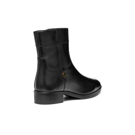 Felicity Woman Ankle Boots Black Leather Slip On 37 Contemporary Design City Style Elasticated Side Panels Comfortable Daily Wear Stylish Women's Footwear - Geox - Image 4