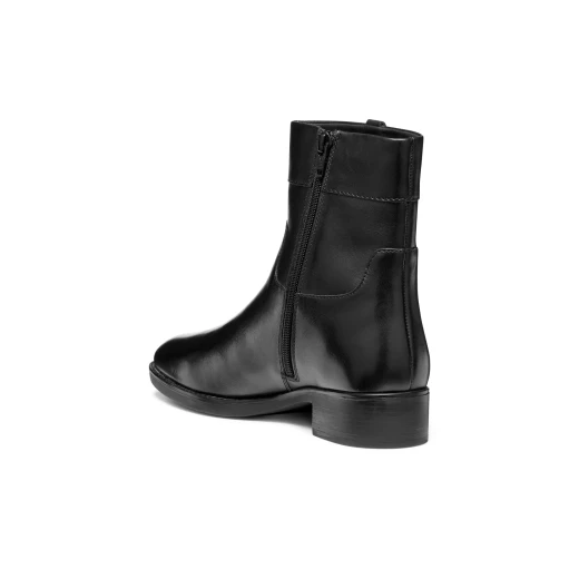Felicity Woman Ankle Boots Black Leather Slip On 37 Contemporary Design City Style Elasticated Side Panels Comfortable Daily Wear Stylish Women's Footwear - Geox - Image 5