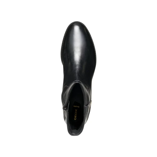 Felicity Woman Ankle Boots Black Leather Slip On 37 Contemporary Design City Style Elasticated Side Panels Comfortable Daily Wear Stylish Women's Footwear - Geox - Image 6