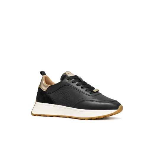 Amabel Woman's Modern Sneaker in Black, Size 41, Crafted From Premium Nappa and Suede for Breathable Comfort and Everyday Styling with a Touch of Refinement, D56MDA.08522.C9999 - Geox - Image 3