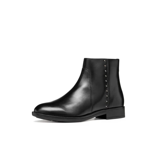 Geox Jaylon 2 Women's Ankle Boots Black Leather Size 38 Comfortable Low Heel Chelsea Boot Design Breathable Elasticated Side Panel Elegant Urban Everyday Wear - Geox - Image 4