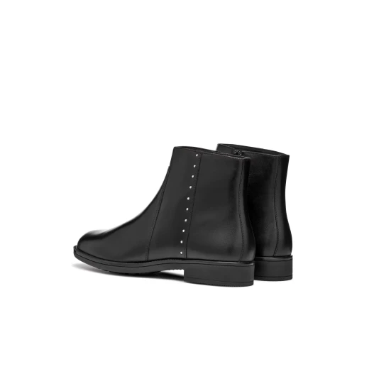 Geox Jaylon 2 Women's Ankle Boots Black Leather Size 38 Comfortable Low Heel Chelsea Boot Design Breathable Elasticated Side Panel Elegant Urban Everyday Wear - Geox - Image 8