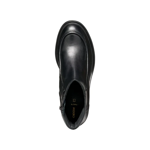 Damiana Woman Ankle Boot Black Leather 36 Block Heel Lug Sole Breathable Comfortable Stylish City Wear D56QCB.00043.C9999 - Geox - Image 7