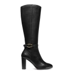 Geox Walk Pleasure 85 Woman's Black Leather Heeled Boots Size 36 Breathable Cushioned City Style Boots for Women Item D56TFB.00043.C9999 - Geox