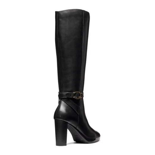 Geox Walk Pleasure 85 Women's Boots Black Leather Size 39 Stylish Heeled Boot Breathable Cushioned City Dressing Comfortable for All Day Wear ITEMCODE D56TFB 00043 C9999 - Geox - Image 4