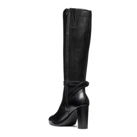 Geox Walk Pleasure 85 Women's Boots Black Leather Size 39 Stylish Heeled Boot Breathable Cushioned City Dressing Comfortable for All Day Wear ITEMCODE D56TFB 00043 C9999 - Geox - Image 5