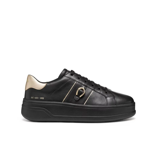 Geox Spherica ECUB-2 Woman's Sneaker Black Nappa Leather Flatform 36 Ultra Breathable Cushioning Stylish Design for Women's Casual Wear - Geox - Image 2
